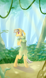 Size: 600x1000 | Tagged: safe, artist:pashoo, daring do, anthro, unguligrade anthro, jungle, solo