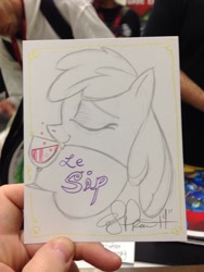 Size: 768x1024 | Tagged: safe, artist:andypriceart, derpibooru import, berry punch, berryshine, alcohol, le, solo, traditional art, wine, wine glass