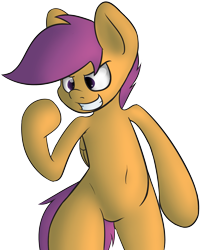 Size: 2809x3500 | Tagged: safe, artist:color-spark, scootaloo, pony, belly button, bipedal, solo