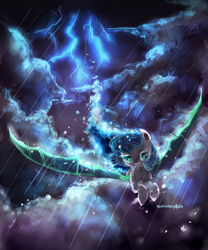 Size: 2500x3000 | Tagged: safe, artist:aquagalaxy, oc, oc only, color porn, lightning, rain, solo, storm