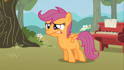 Size: 1366x768 | Tagged: safe, screencap, scootaloo, pegasus, pony, the show stoppers, female, solo