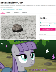 Size: 975x1238 | Tagged: safe, derpibooru import, maud pie, game, meme, rock, rock simulator 2014, that's my x