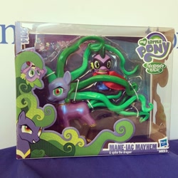 Size: 640x640 | Tagged: safe, derpibooru import, humdrum, mane-iac, spike, dragon, figure, merchandise, power ponies, san diego comic con