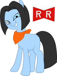 Size: 900x1206 | Tagged: safe, artist:sakaki709, derpibooru import, android 17, dragon ball z, ponified, solo