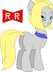 Size: 900x1228 | Tagged: safe, artist:sakaki709, derpibooru import, android 18, dragon ball z, ponified, simple background, solo, transparent background, vector