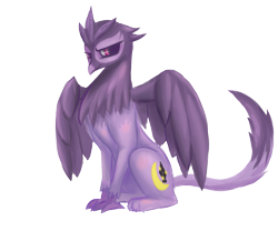 Size: 1311x1091 | Tagged: safe, artist:night-draft, derpibooru import, oc, oc only, oc:night draft, griffon, cutie mark, glare, looking at you, simple background, sitting, smiling, solo, spread wings, transparent background