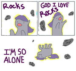 Size: 668x629 | Tagged: safe, maud pie, maud pie (episode), comic, hilarious in hindsight, i'm so alone, rock, that pony sure does love rocks