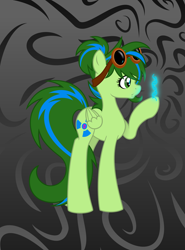 Size: 2734x3696 | Tagged: safe, artist:scienceisanart, derpibooru import, oc, oc only, oc:wintergreen, pegasus, pony, dna, goggles, solo