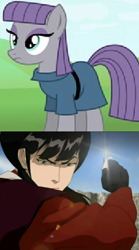 Size: 259x466 | Tagged: safe, maud pie, maud pie (episode), avatar the last airbender, mai, martialarts, meme, shurikenjutsu