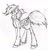 Size: 1280x1335 | Tagged: safe, artist:zubias, derpibooru import, oc, oc only, oc:tripwire, fallout equestria, fallout equestria: trailblazers, monochrome, solo, tail wrap, traditional art