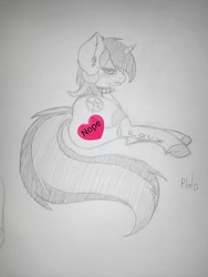 Size: 960x1280 | Tagged: safe, artist:pluto manson, derpibooru import, oc, oc only, oc:pluto, pony, unicorn, censored, nope, sketch, solo, traditional art