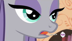 Size: 1280x720 | Tagged: safe, edit, screencap, maud pie, maud pie (episode), hub logo, solo