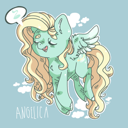 Size: 1024x1024 | Tagged: safe, artist:pegsie, derpibooru import, oc, oc only, angel, pegasus, pony, solo