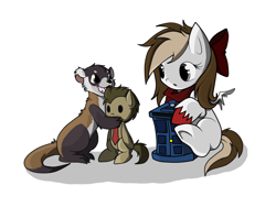 Size: 1024x768 | Tagged: safe, artist:hikariviny, derpibooru import, doctor whooves, oc, oc only, oc:sweet lullaby, ferret, pegasus, pony, doll, offspring, parent:doctor whooves, parent:roseluck, parents:doctorrose, plushie, tardis