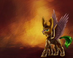 Size: 1280x1007 | Tagged: safe, artist:sunny way, oc, oc only, oc:spaiki, pony, commission, crossover, digital art, fantasy class, feather, knight, male, paladin, rcf community, solo, warrior, wings