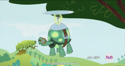 Size: 1439x764 | Tagged: safe, screencap, tank, maud pie (episode), hub logo, meme, solo, youtube caption