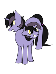 Size: 720x960 | Tagged: safe, artist:playgroundholocaust, derpibooru import, oc, oc only, oc:topsy turvy, pony, unicorn, conjoined, conjoined twins, multiple heads, multiple legs, multiple limbs, solo, two heads