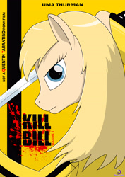 Size: 3508x4961 | Tagged: safe, artist:moonlight-pen, derpibooru import, beatrix kiddo, kill bill, ponified, poster, solo