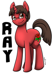 Size: 499x674 | Tagged: safe, artist:deyogee, oc, oc only, achievement hunter, glasses, ponified, ray narvaez jr, rooster teeth, solo