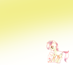 Size: 1440x1280 | Tagged: safe, artist:gashiboka, roseluck, earth pony, pony, female, gradient background, mare, solo, two toned mane, white coat