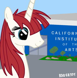 Size: 869x878 | Tagged: safe, artist:roger334, derpibooru import, oc, oc only, oc:fausticorn, california, lauren faust, solo