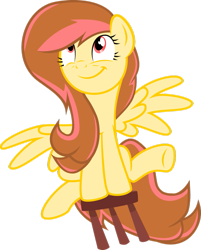 Size: 801x998 | Tagged: safe, artist:myl0xyl0t0, derpibooru import, oc, oc only, oc:milana roseta, pegasus, pony, simple background, solo, stool, transparent background, vector