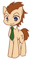 Size: 328x600 | Tagged: safe, artist:c-minded, derpibooru import, doctor whooves, necktie, pixiv, solo