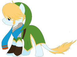 Size: 496x363 | Tagged: safe, artist:iinkydinky, derpibooru import, clothes, hyrule warriors, link, ponified, scarf, solo, the legend of zelda