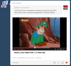 Size: 642x599 | Tagged: safe, anti-brony, bronyphobia, mama luigi, meme, tumblr