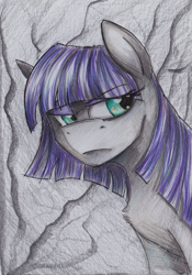 Size: 1228x1759 | Tagged: safe, artist:iceminth, maud pie, earth pony, pony, female, gray coat, mare, solo, traditional art