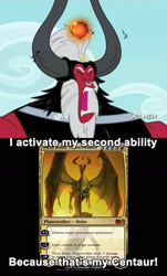 Size: 930x1536 | Tagged: safe, derpibooru import, lord tirek, twilight's kingdom, image macro, magic the gathering, meme, nicol bolas, that's my x