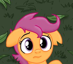 Size: 3124x2780 | Tagged: safe, artist:ajmstudios, scootaloo, cute, grass, on back, scootaloo's scootaquest, solo