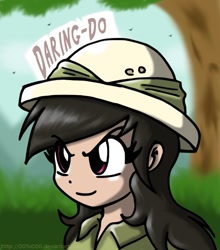 Size: 792x900 | Tagged: safe, artist:quarium, derpibooru import, daring do, human, humanized, solo