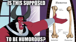 Size: 1364x766 | Tagged: safe, derpibooru import, edit, lord tirek, twilight's kingdom, /mlp/, bad pun, image macro, is this supposed to be humorous, male, meme, nose piercing, nose ring, piercing, pun, solo, visual pun