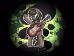 Size: 2048x1536 | Tagged: safe, artist:aimihanibal, derpibooru import, oc, oc only, pony, bipedal, guitar, solo