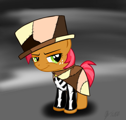 Size: 925x883 | Tagged: safe, artist:fullmetalpikmin, babs seed, candle cove, clothes, costume, hat, skin taker, solo, the skin taker, top hat