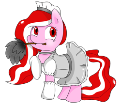 Size: 1023x904 | Tagged: safe, artist:muertofumei, derpibooru import, oc, oc only, oc:kanna, pony, canada, clothes, dennismennis13, maid, maid in canada, point commission, solo