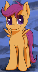 Size: 668x1250 | Tagged: safe, artist:cezzlo, scootaloo, pegasus, pony, female, filly, simple background, solo