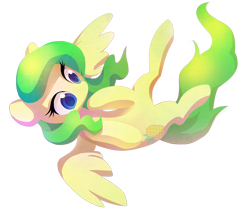 Size: 1132x958 | Tagged: safe, artist:dawnfire, oc, oc only, oc:pineapple breeze, colored pupils, cute, on back, simple background, solo, spread wings, transparent background