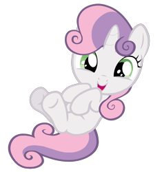 Size: 3183x3379 | Tagged: safe, artist:vendetatj, edit, sweetie belle, pony, unicorn, cute, diabetes, diasweetes, female, filly, looking at you, on back, open mouth, simple background, smiling, solo, transparent background, vector