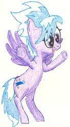 Size: 860x1567 | Tagged: safe, derpibooru import, cloudchaser, pegasus, pony, female, mare, solo, traditional art, wings