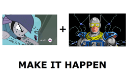 Size: 1337x796 | Tagged: safe, maud pie, maud pie (episode), exploitable meme, make it happen, meme, pickelhaube, super sonic blast man