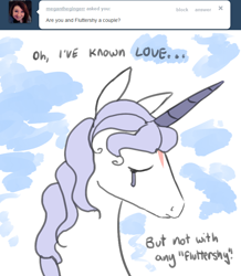 Size: 680x780 | Tagged: safe, artist:moonblizzard, amalthea, ask, rarity answers, solo, the last unicorn, tumblr