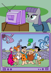 Size: 423x600 | Tagged: safe, maud pie, maud pie (episode), exploitable meme, fred flintstone, meme, obligatory pony, pebbles, the flintstones, tv meme