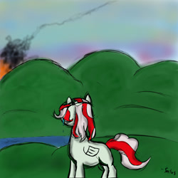 Size: 1024x1024 | Tagged: safe, artist:sectussection, oc, oc only, oc:peppermint pattie, fire, solo