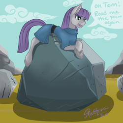 Size: 1000x1000 | Tagged: safe, artist:phathusa, maud pie, tom, earth pony, pony, cargo ship, clothes, eyeshadow, female, makeup, mare, rockcon, shipping, tomaud, unshorn fetlocks