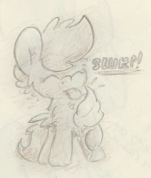 Size: 524x619 | Tagged: safe, artist:slightlyshade, scootaloo, cute, ice cream, solo, traditional art