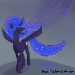 Size: 1000x1000 | Tagged: safe, artist:pashoo, nightmare moon, 30 minute art challenge, singing, solo