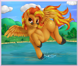 Size: 3878x3293 | Tagged: safe, artist:ratwhiskers, oc, oc only, oc:solar flair, pegasus, pony, female, mare, solo, sunglasses