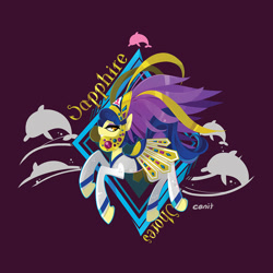 Size: 1000x1000 | Tagged: safe, artist:cenit-v, sapphire shores, dolphin, pony, for whom the sweetie belle toils, clothes, costume, solo, welovefine